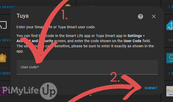 Tuya Enter the User Code