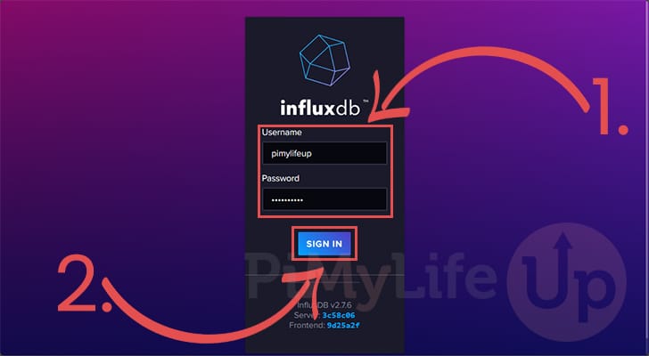 Login to InfluxDB Web Interface
