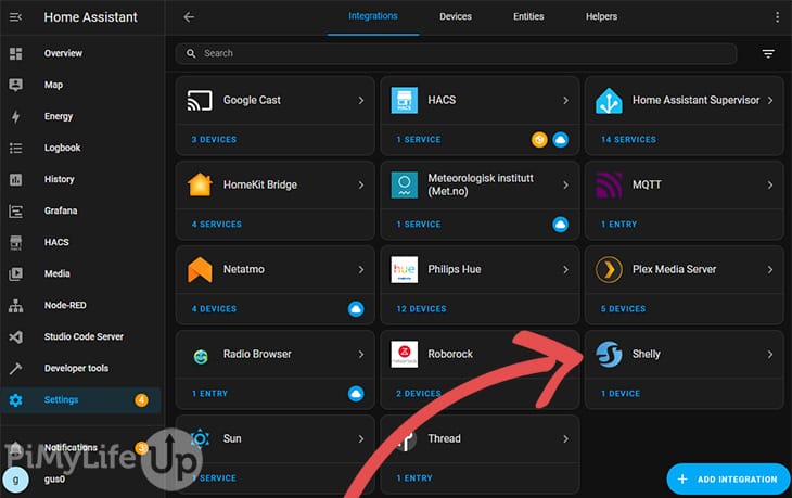 Find Shelly on the Integrations Page