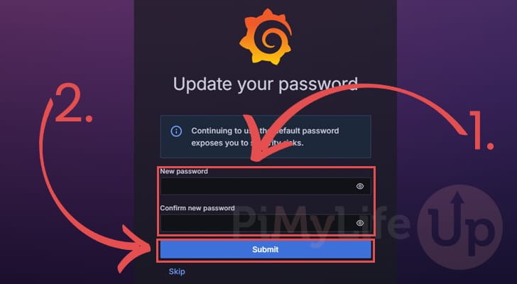 Updated password for Grafana