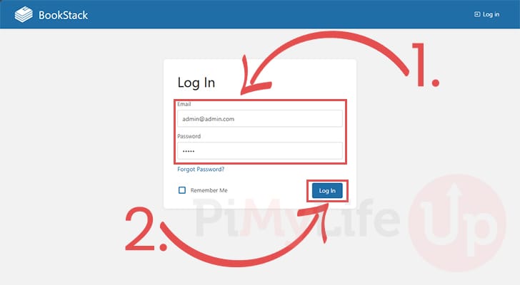 Login to Default BookStack Account on the Raspberry Pi