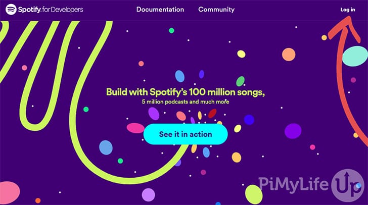 Spotify Developers Website - Log In