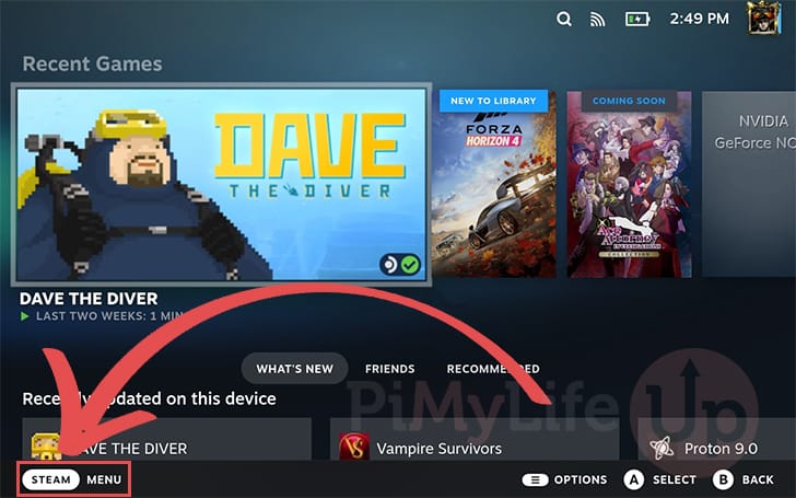 Open the STEAM Menu