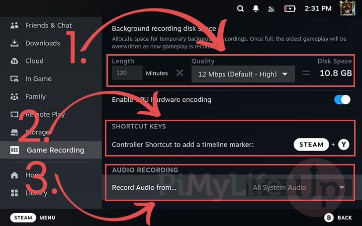 Configure Background recording