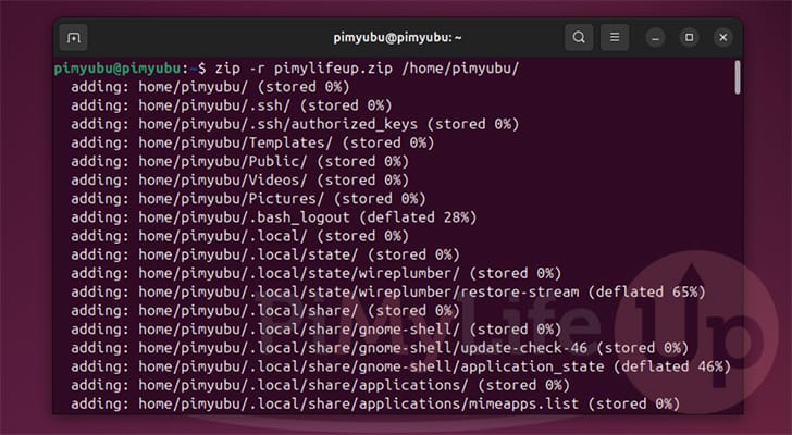 Zip a Folder in Linux