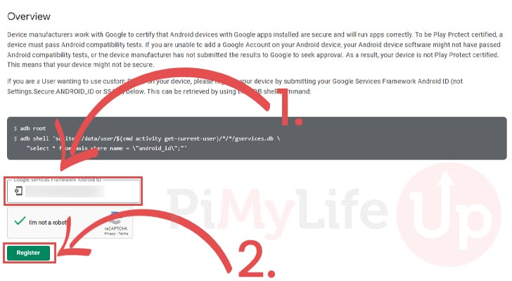Certify Raspberry Pi Android ID with Google