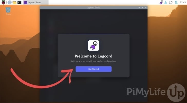 Legcord Setup - Click Get Started
