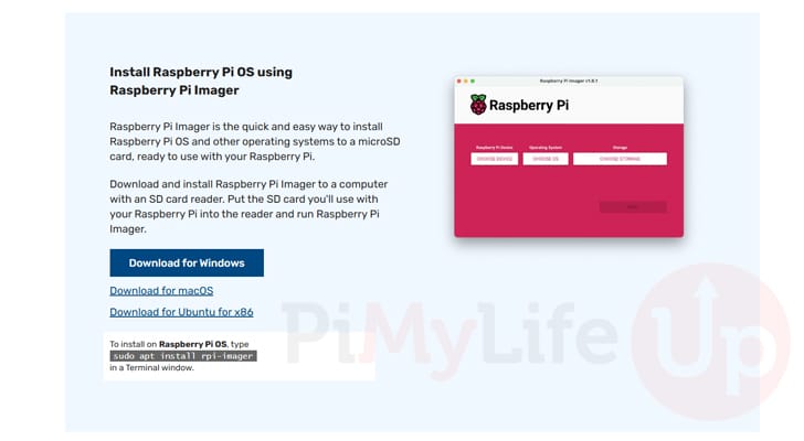 Download and install Raspberry Pi Imager