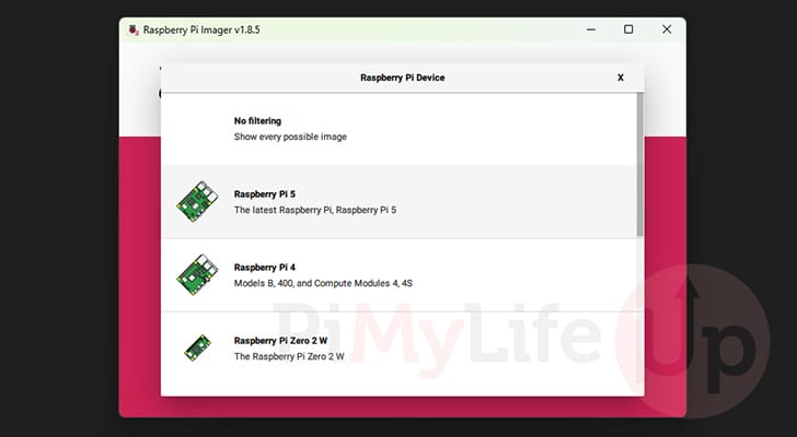 Choose Raspberry Pi you are Installing Ubuntu to