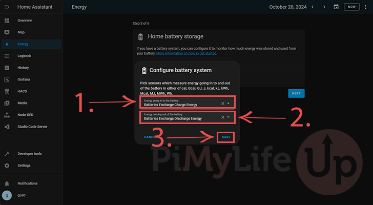 Configure battery system to use helper values