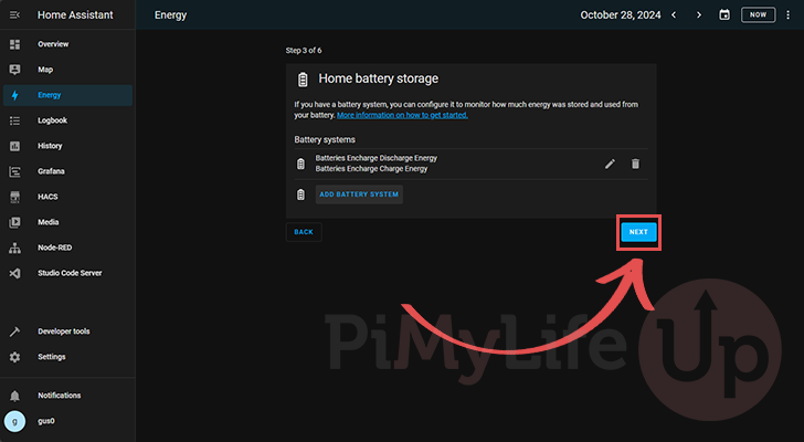 Finish with configuring battery system