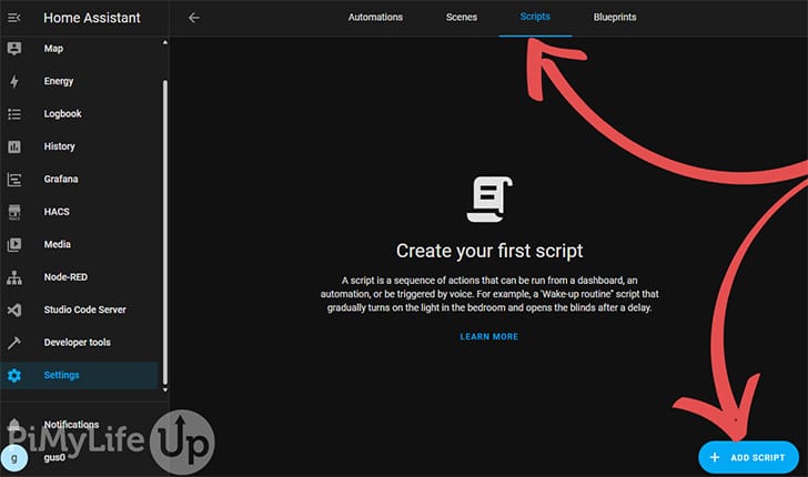 Scripts Tab - Add Script