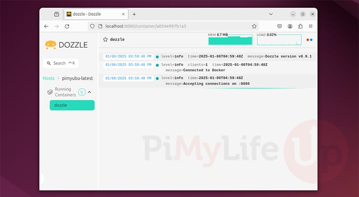 Viewing real time Docker container logs in Dozzle