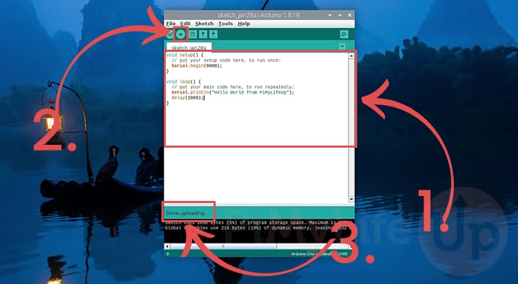 Program a basic script to your Arduino Board using a Raspberry Pi