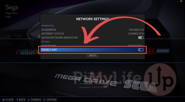 Toggle Wi-Fi network connectivity on