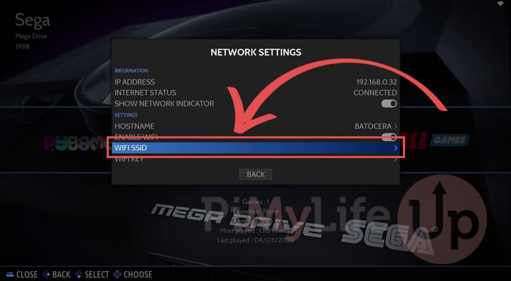 Select Wi-Fi Network for Batocera