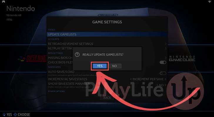 Confirm updating Gamelist
