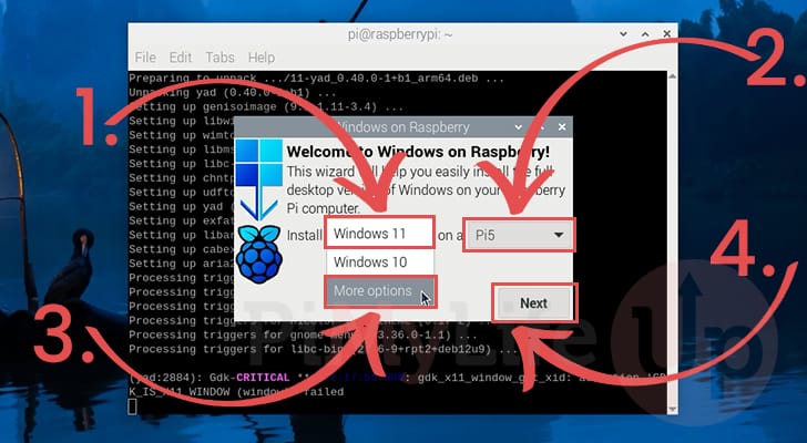 Begin writing Windows to your Raspberry Pi