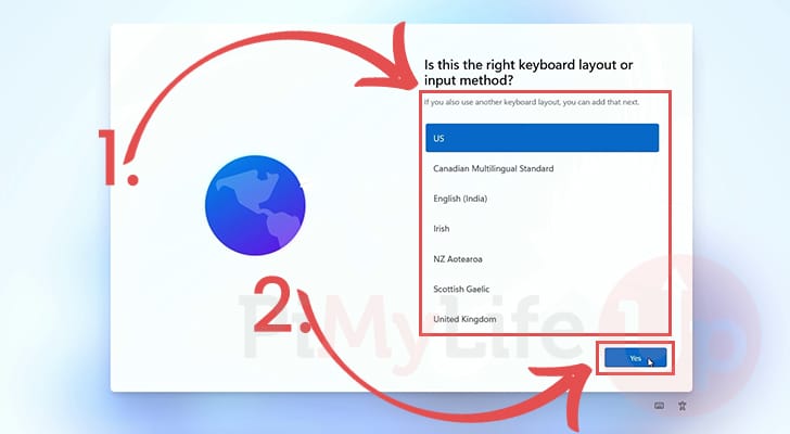 Choose Keyboard Input layout