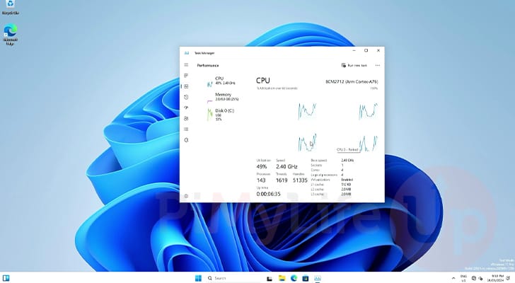 Windows 11 running on a Raspberry Pi