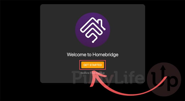 Click Get Started on Welcome to Homebridge Docker screen