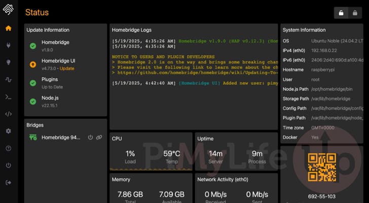 Homebridge running in a Docker container