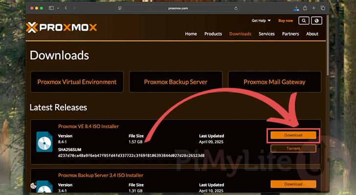 Download Proxmox VE Image to Install