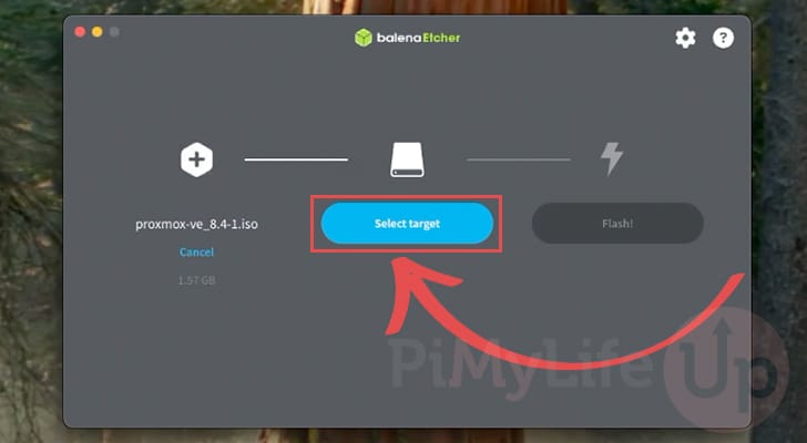 Select storage target to write image to