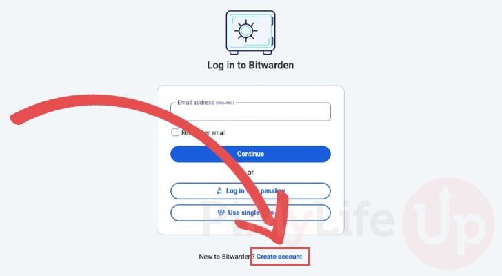 Open Bitwarden Server Docker Create account page