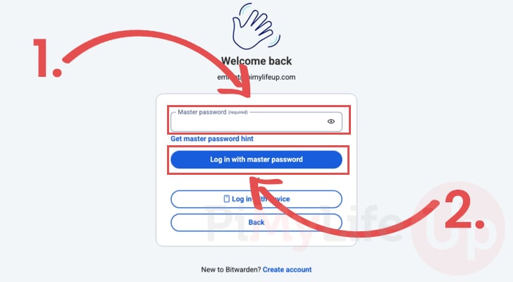 Enter password information