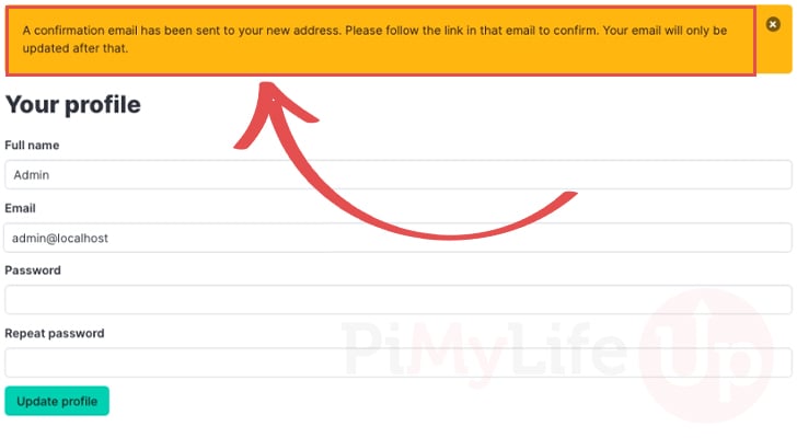 Email required confirmation