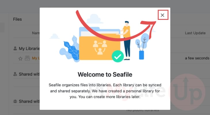 Close welcome to Seafile screen