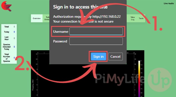 Login to BirdNET-Pi using birdnet