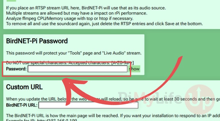 Set new password for the Raspberry Pi BirdNET-Pi web interface
