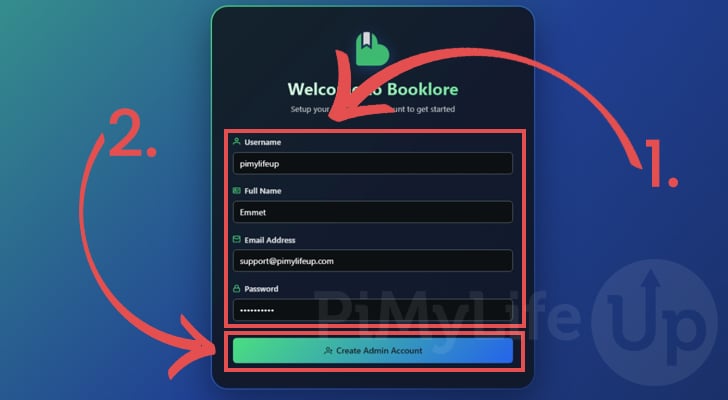 Create Admin Account for Raspberry Pi Booklore