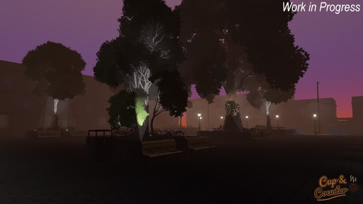 Plaza Nighttime with new lighting