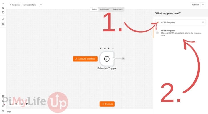 n8n - Add an HTTP Request Node to the Workflow